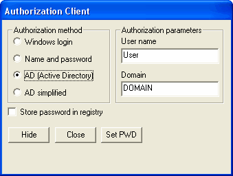 Authorization via Active Directory