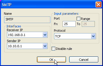 NAT rules for SMTP